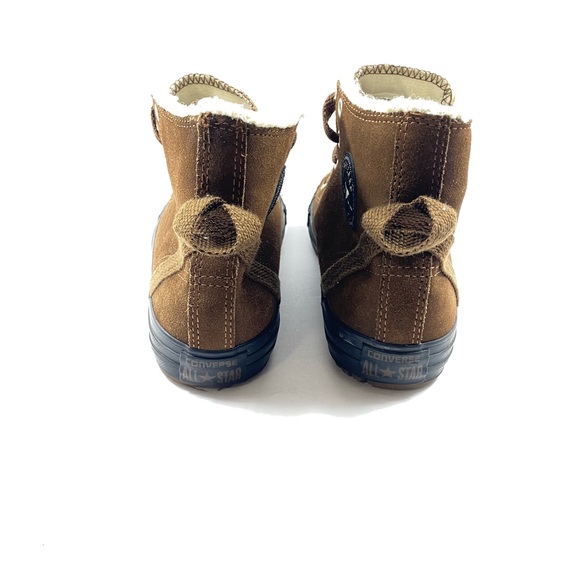 CONVERSE Chuck Taylor All Stars Suede With Sherpa Lining Color Brown SZ 5 Junior - Picture 3 of 11